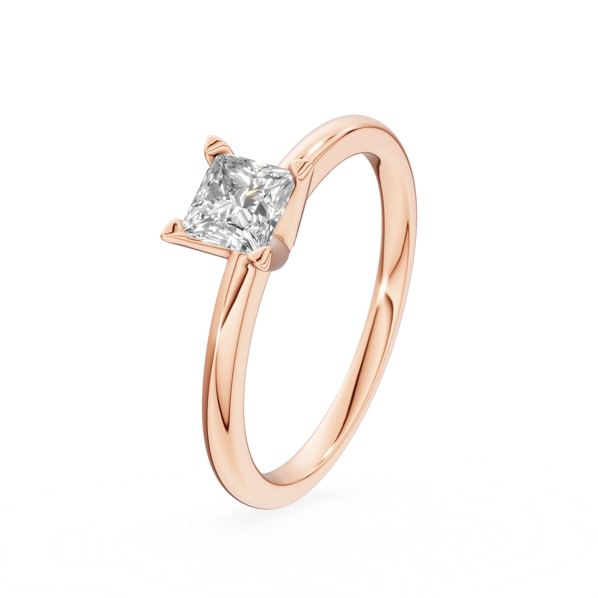 Gremari Seven Grace zásnubný prsteň z ružového zlata s 0,50 ct lab-grown diamantom – Princess