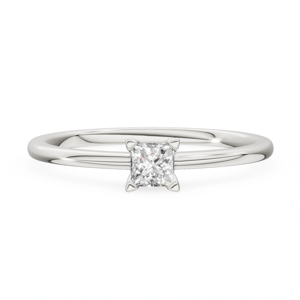 Gremari Seven Grace zásnubný prsteň z bieleho zlata s 0,15 ct lab-grown diamantom – Princess