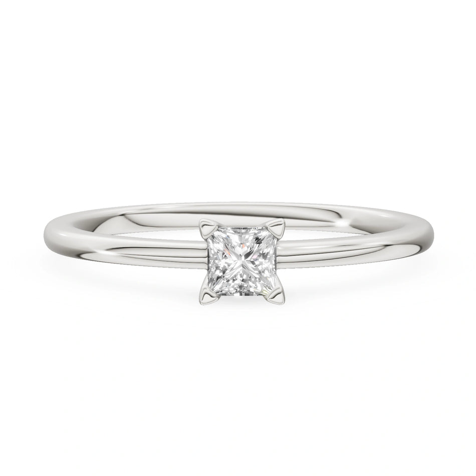 Gremari Seven Grace zásnubný prsteň z bieleho zlata s 0,15 ct lab-grown diamantom – Princess