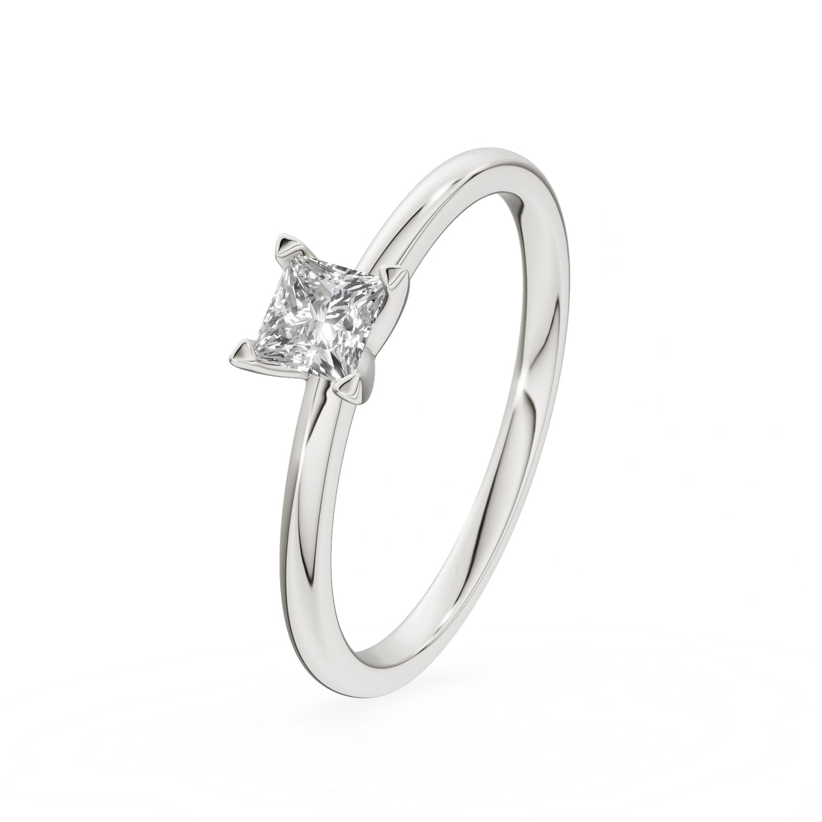 Gremari Seven Grace zásnubný prsteň z bieleho zlata s 0,30 ct lab-grown diamantom – Princess