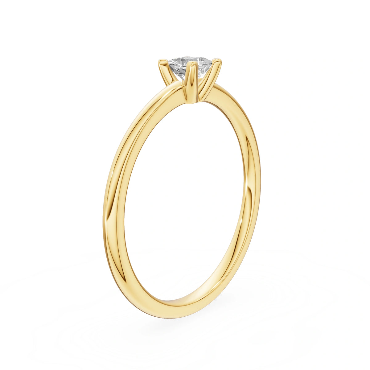 Gremari Seven Grace zásnubný prsteň zo žltého zlata s 0,15 ct lab-grown diamantom – Princess