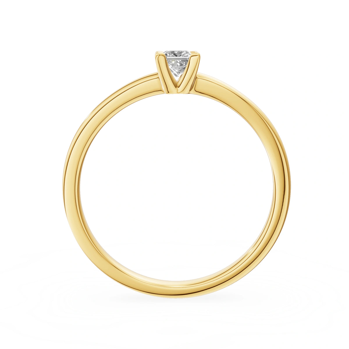 Gremari Seven Grace zásnubný prsteň zo žltého zlata s 0,15 ct lab-grown diamantom – Princess