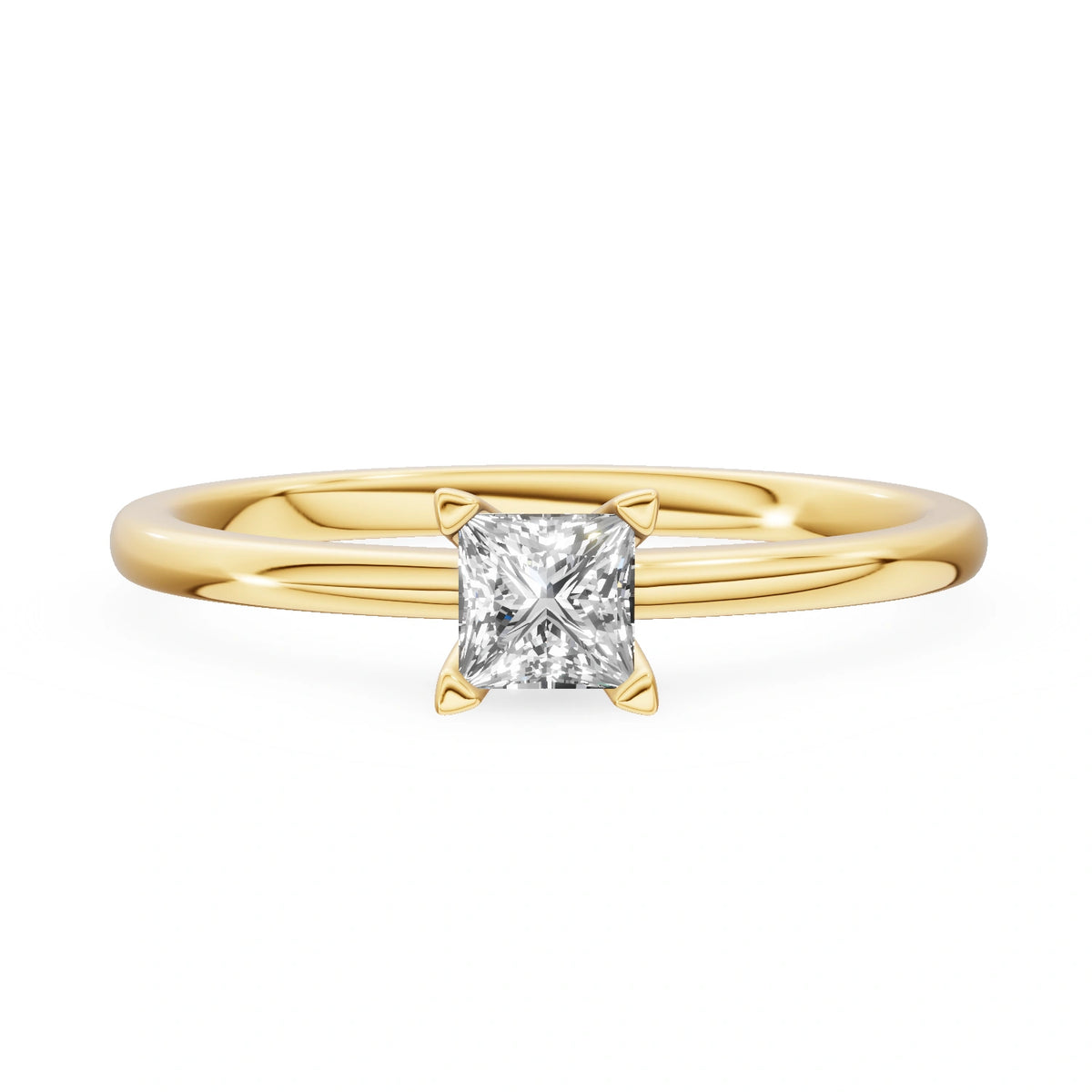 Gremari Seven Grace zásnubný prsteň zo žltého zlata s 0,30 ct lab-grown diamantom – Princess