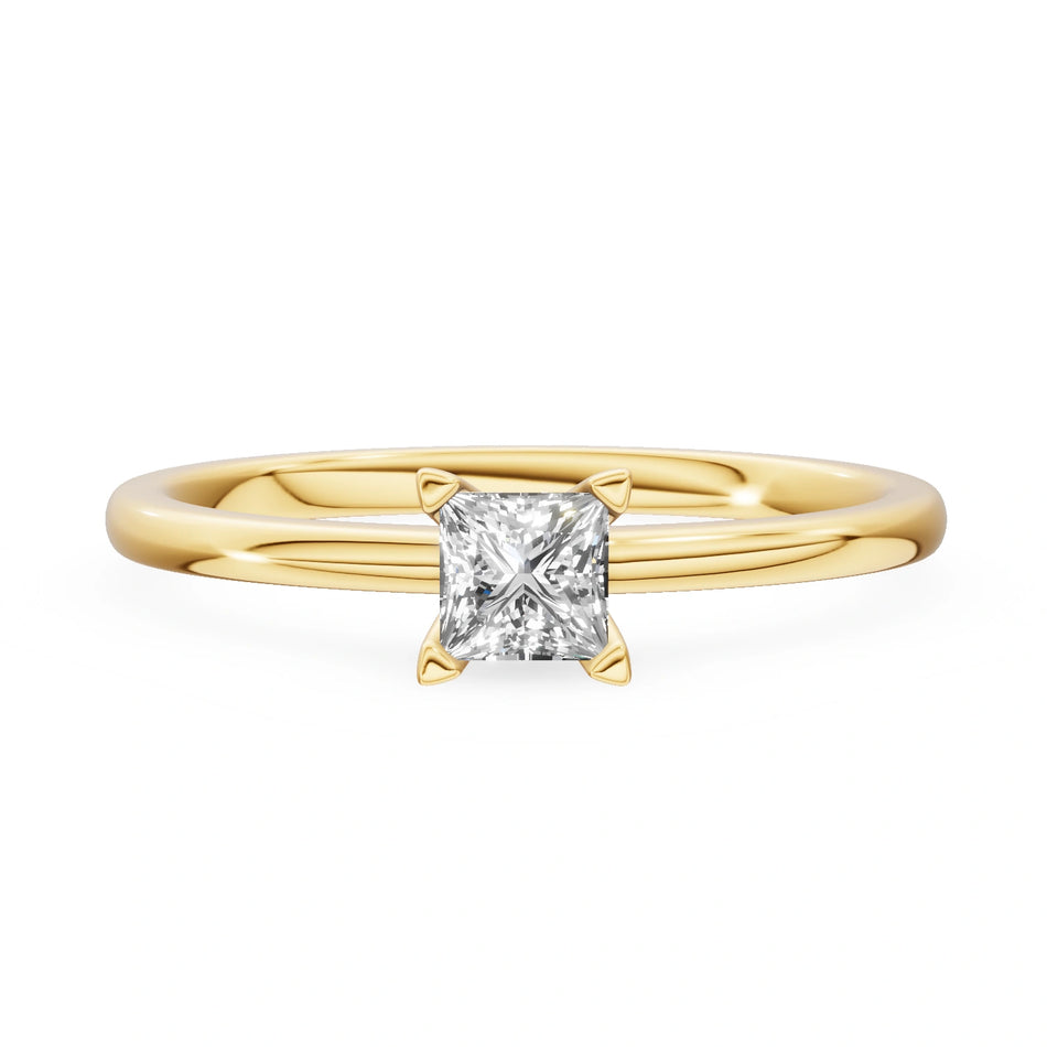 Gremari Seven Grace zásnubný prsteň zo žltého zlata s 0,30 ct lab-grown diamantom – Princess
