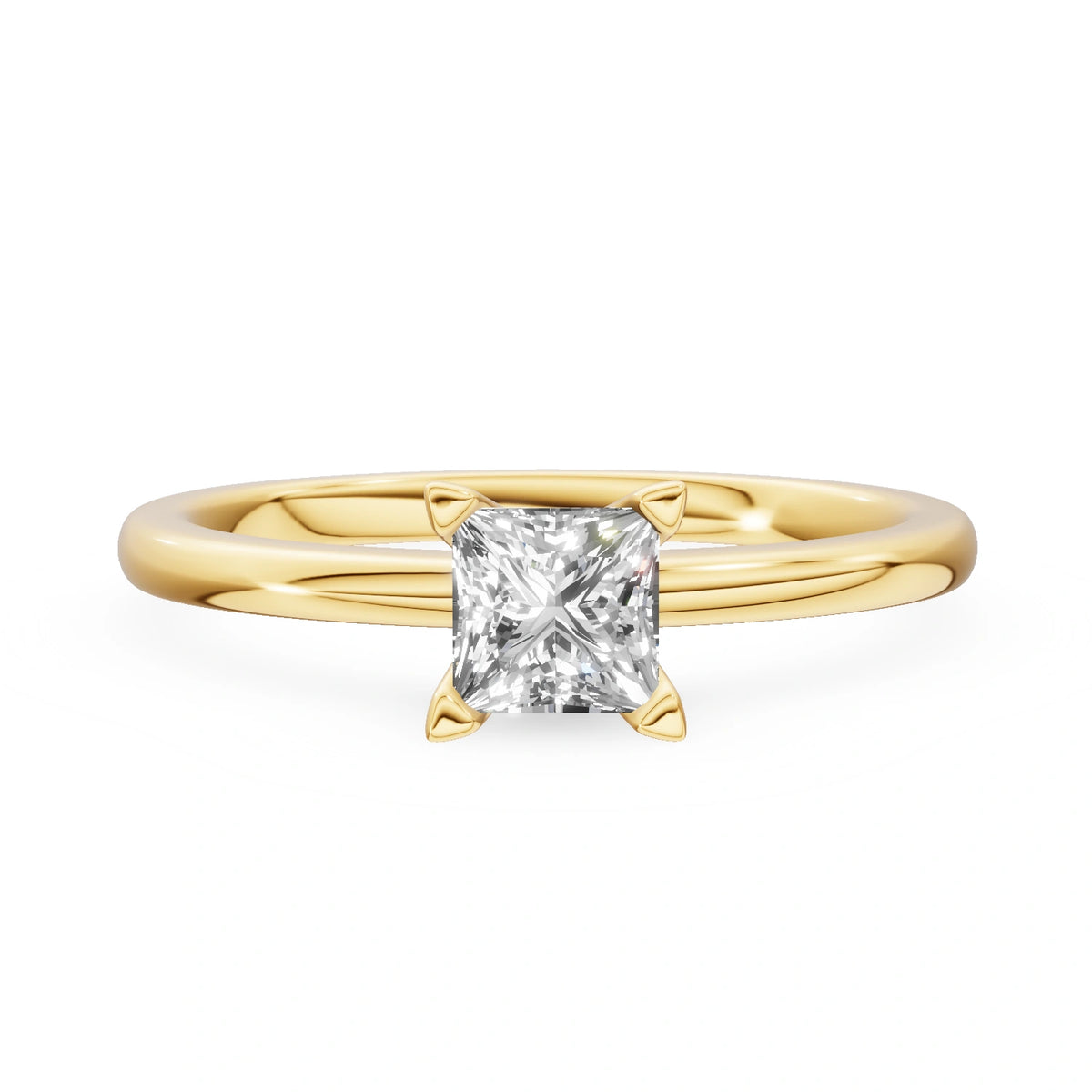 Gremari Seven Grace zásnubný prsteň zo žltého zlata s 0,50 ct lab-grown diamantom – Princess
