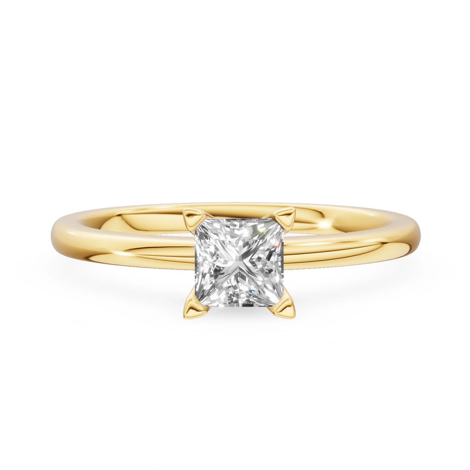 Gremari Seven Grace zásnubný prsteň zo žltého zlata s 0,50 ct lab-grown diamantom – Princess