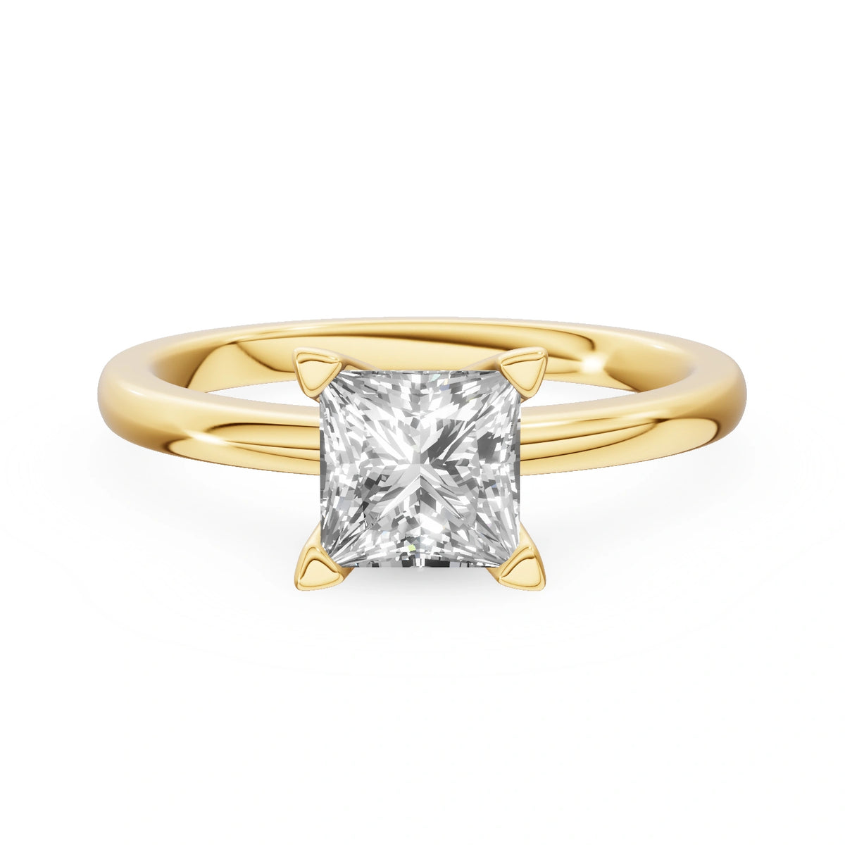 Gremari Seven Grace zásnubný prsteň zo žltého zlata s 1,00 ct lab-grown diamantom – Princess