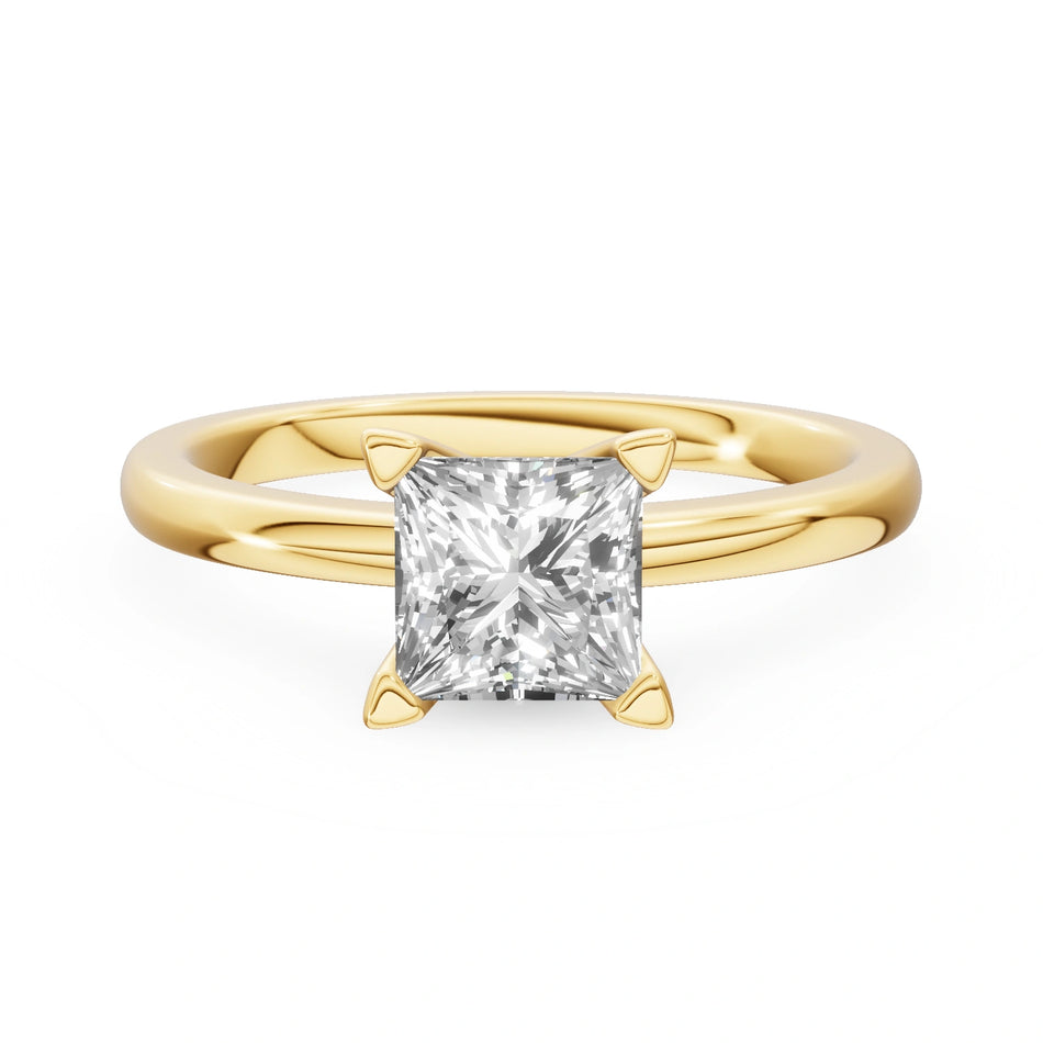 Gremari Seven Grace zásnubný prsteň zo žltého zlata s 1,00 ct lab-grown diamantom – Princess