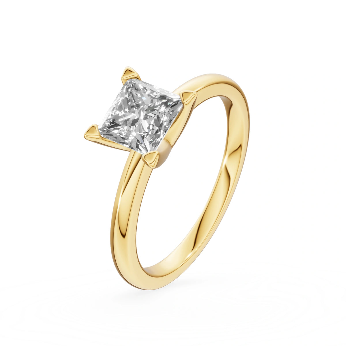 Gremari Seven Grace zásnubný prsteň zo žltého zlata s 1,00 ct lab-grown diamantom – Princess