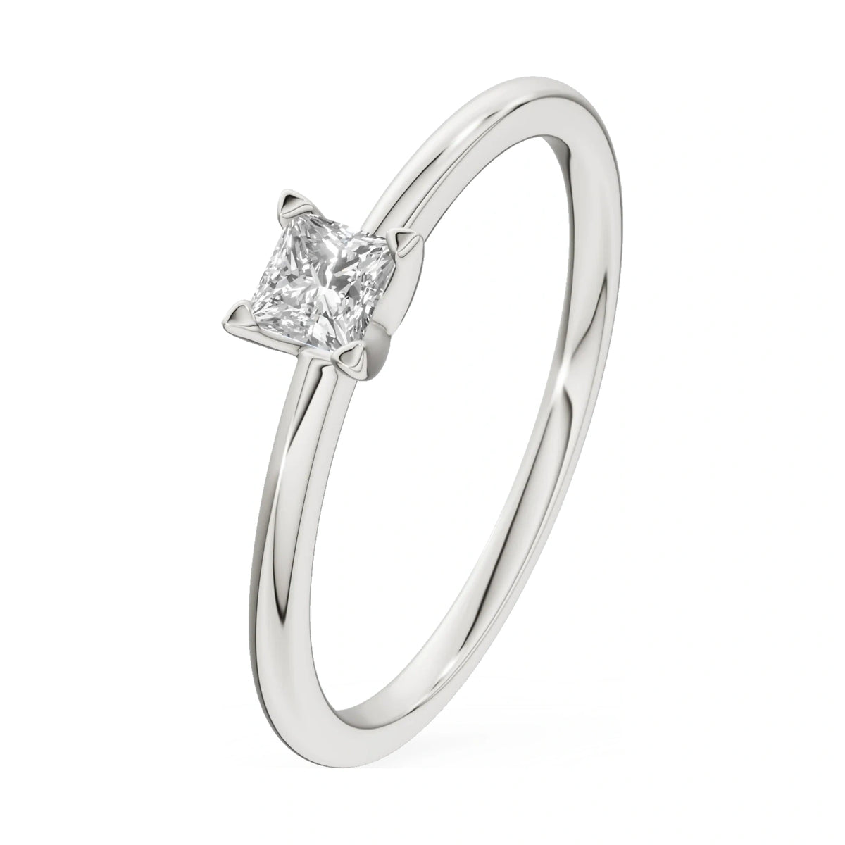 0.15 ct princess-cut lab-grown diamond GREMARI Seven Grace engagement ring in 14K white gold