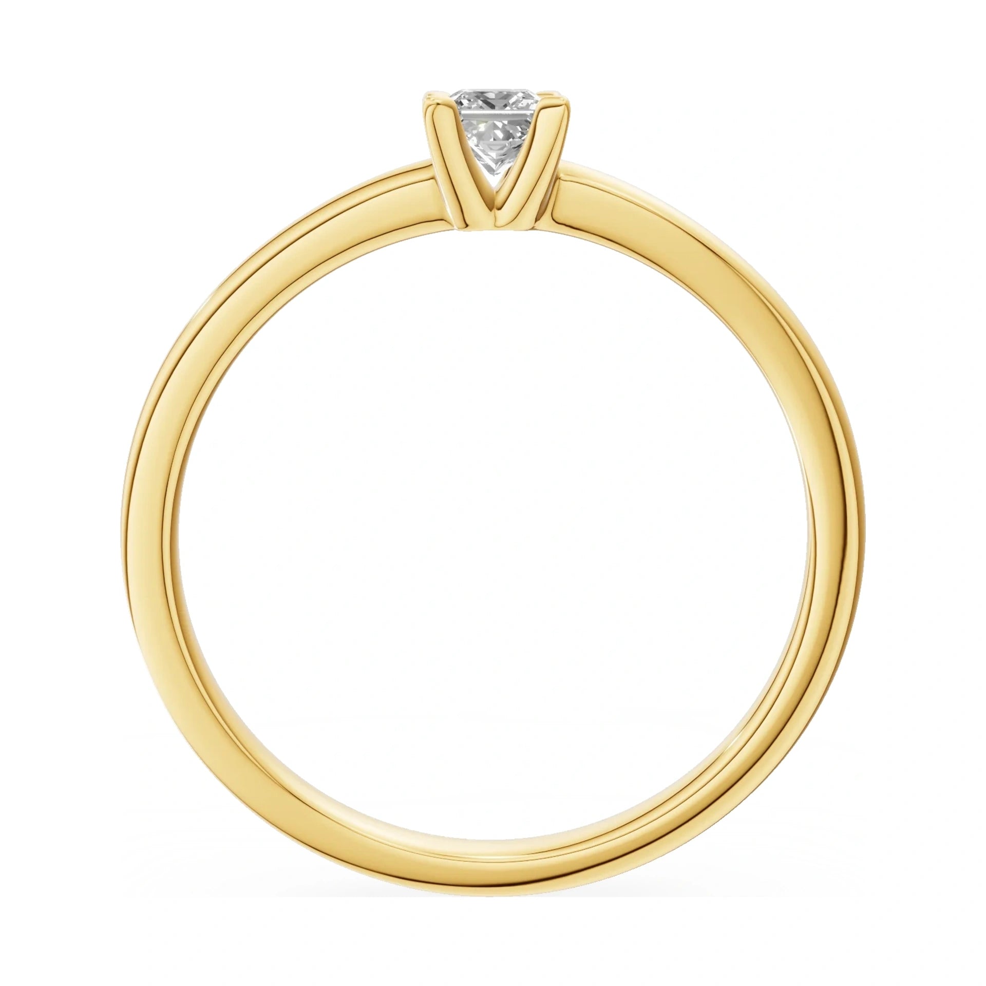 GREMARI Seven Grace princess-cut lab-grown diamond engagement ring in 14K yellow gold, 0.15 ct