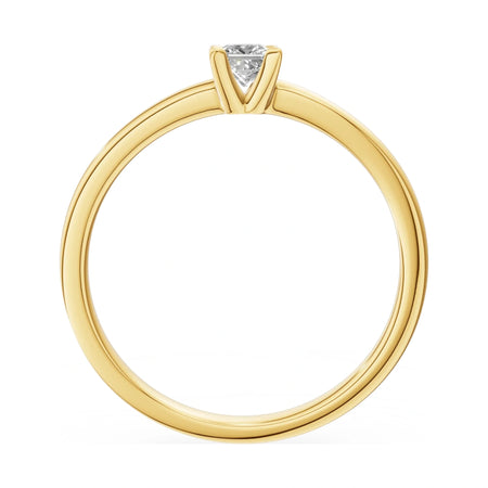 GREMARI Seven Grace princess-cut lab-grown diamond engagement ring in 14K yellow gold, 0.15 ct