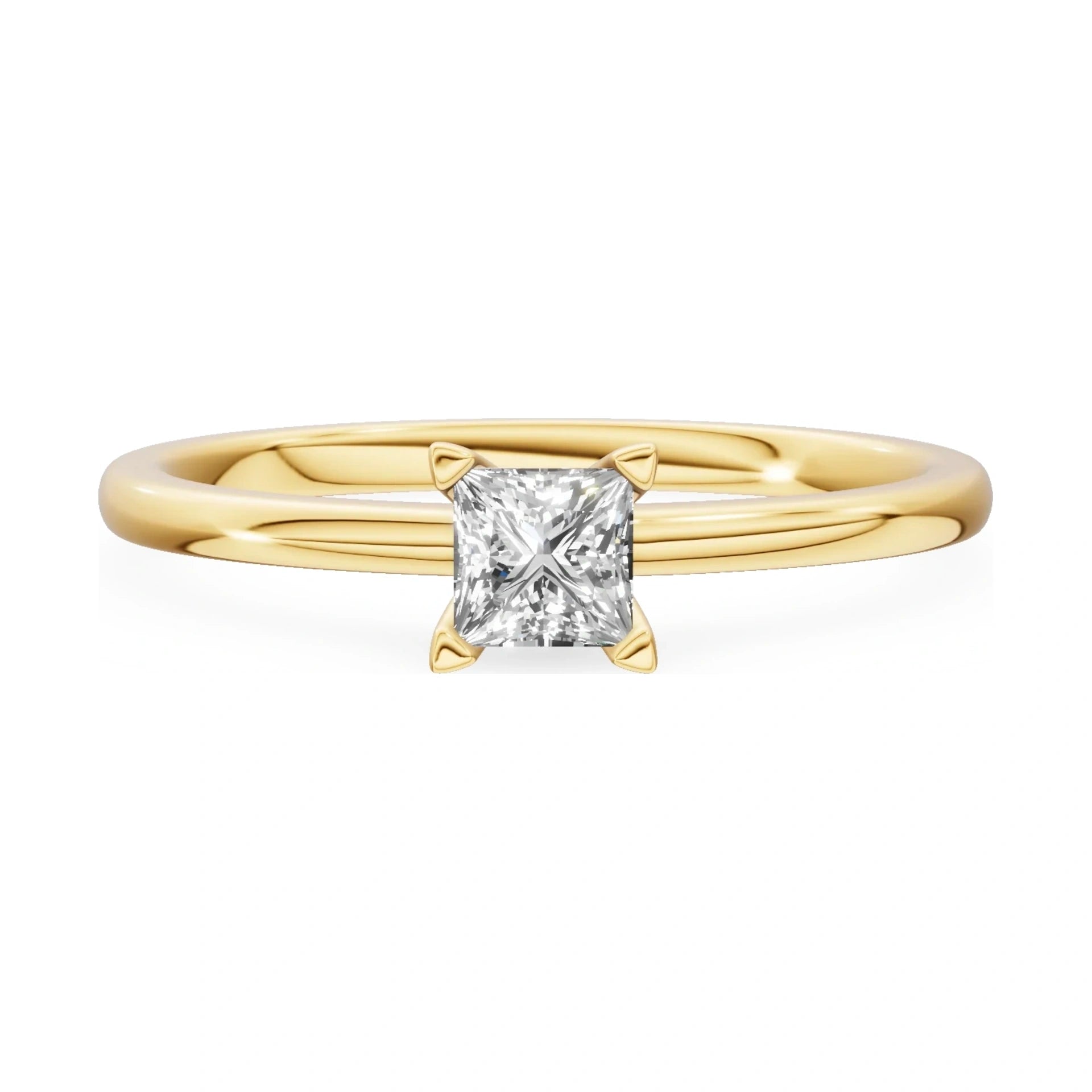 GREMARI Seven Grace 14K yellow gold engagement ring with 0.30 ct princess-cut lab-grown diamond