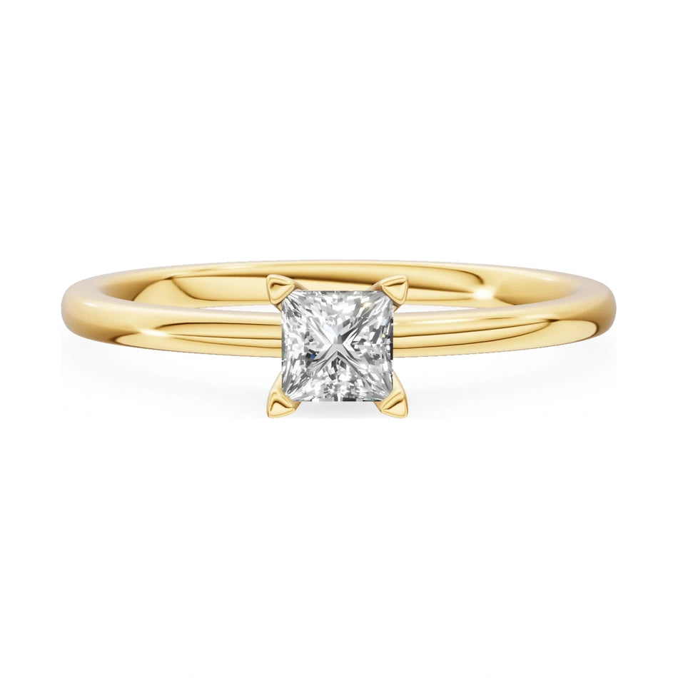 GREMARI Seven Grace 14K yellow gold engagement ring with 0.30 ct princess-cut lab-grown diamond