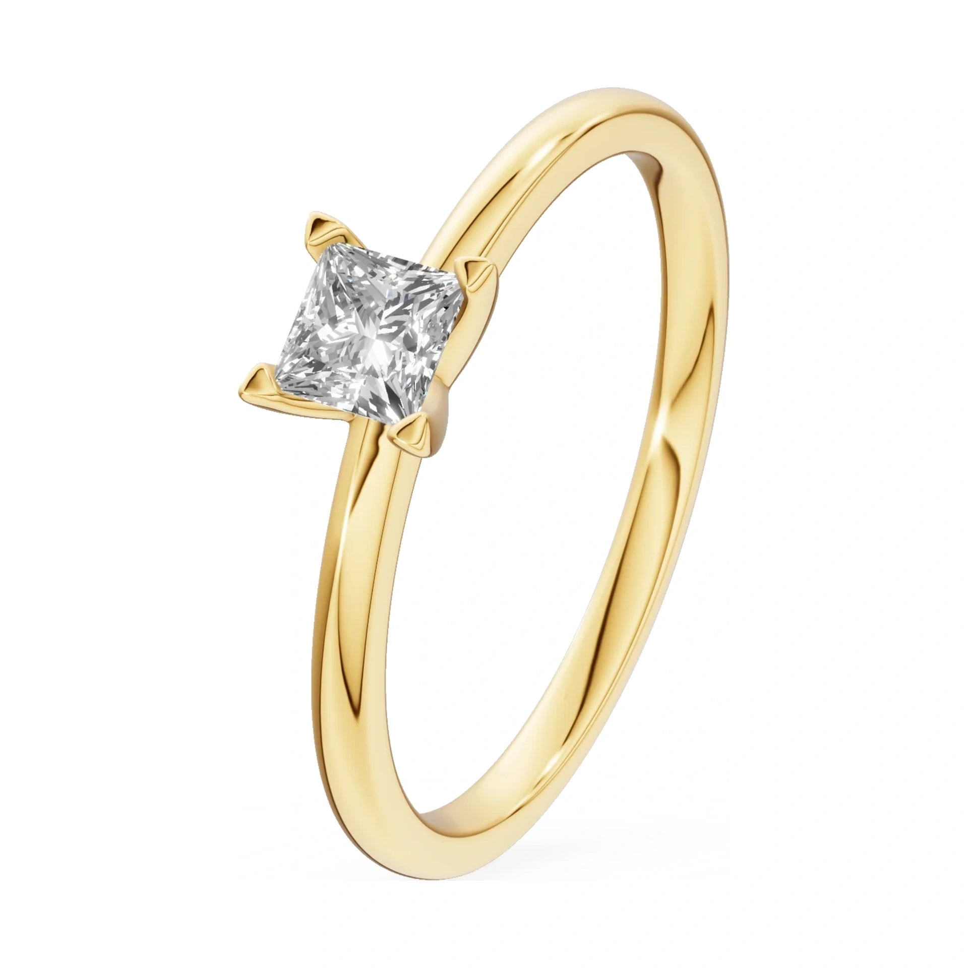 0.30 ct princess-cut lab-grown diamond GREMARI Seven Grace engagement ring in 14K yellow gold