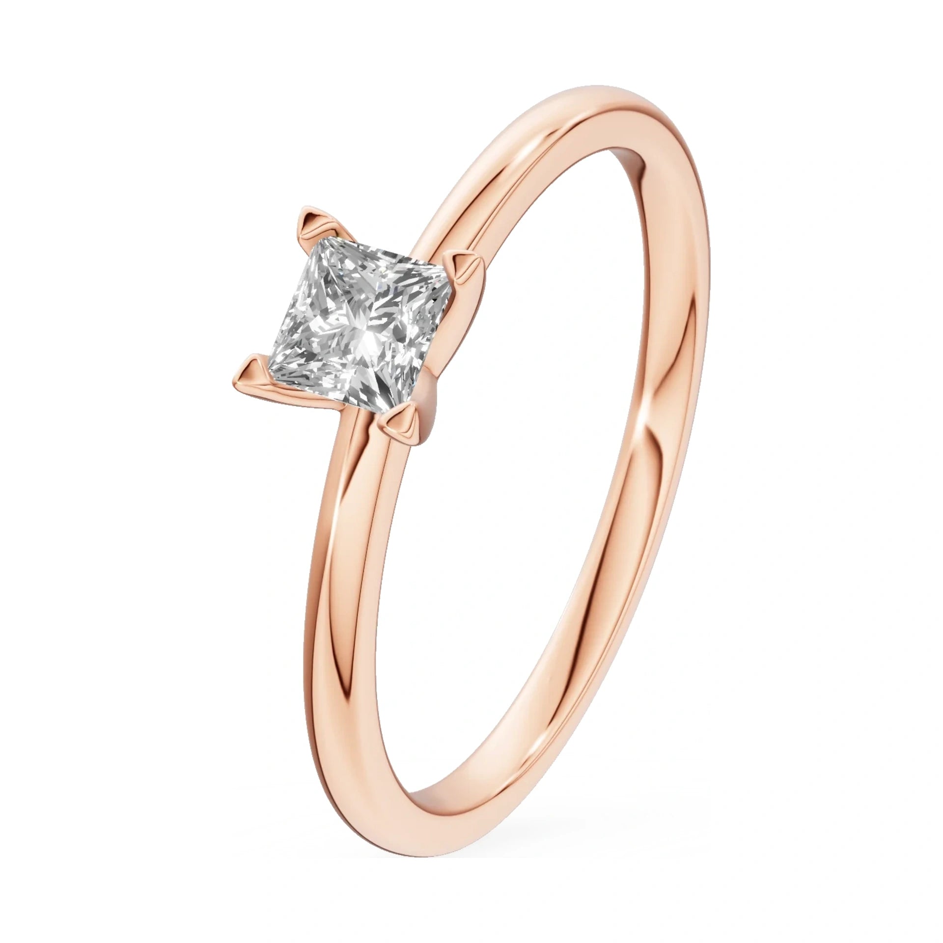 0.30 ct princess-cut lab-grown diamond GREMARI Seven Grace engagement ring in 14K rose gold
