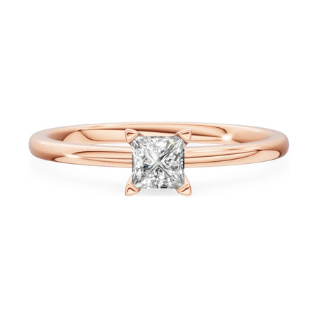 GREMARI Seven Grace 14K rose gold engagement ring with 0.30 ct princess-cut lab-grown diamond