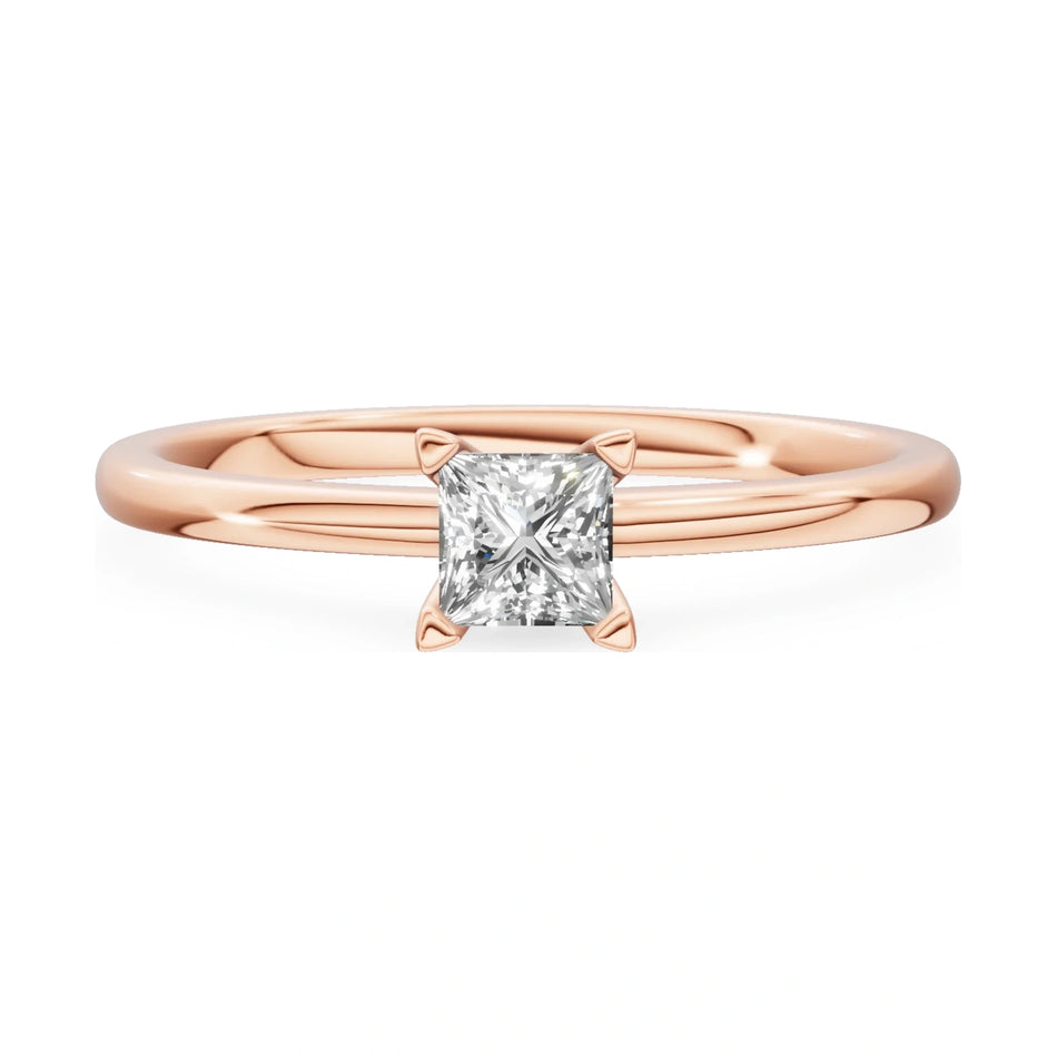 GREMARI Seven Grace 14K rose gold engagement ring with 0.30 ct princess-cut lab-grown diamond