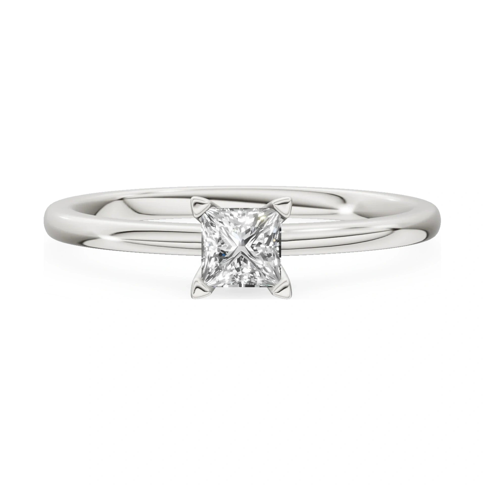 GREMARI Seven Grace 14K white gold engagement ring with 0.30 ct princess-cut lab-grown diamond
