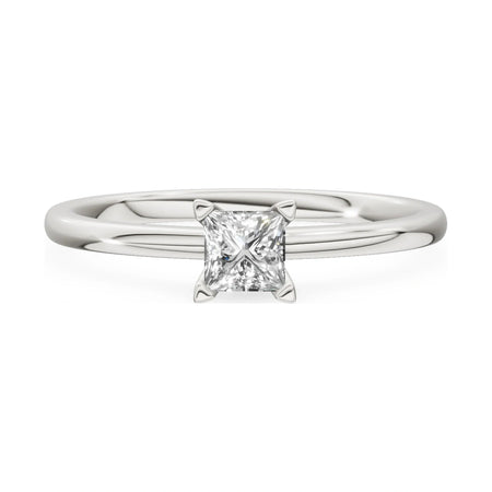 GREMARI Seven Grace 14K white gold engagement ring with 0.30 ct princess-cut lab-grown diamond