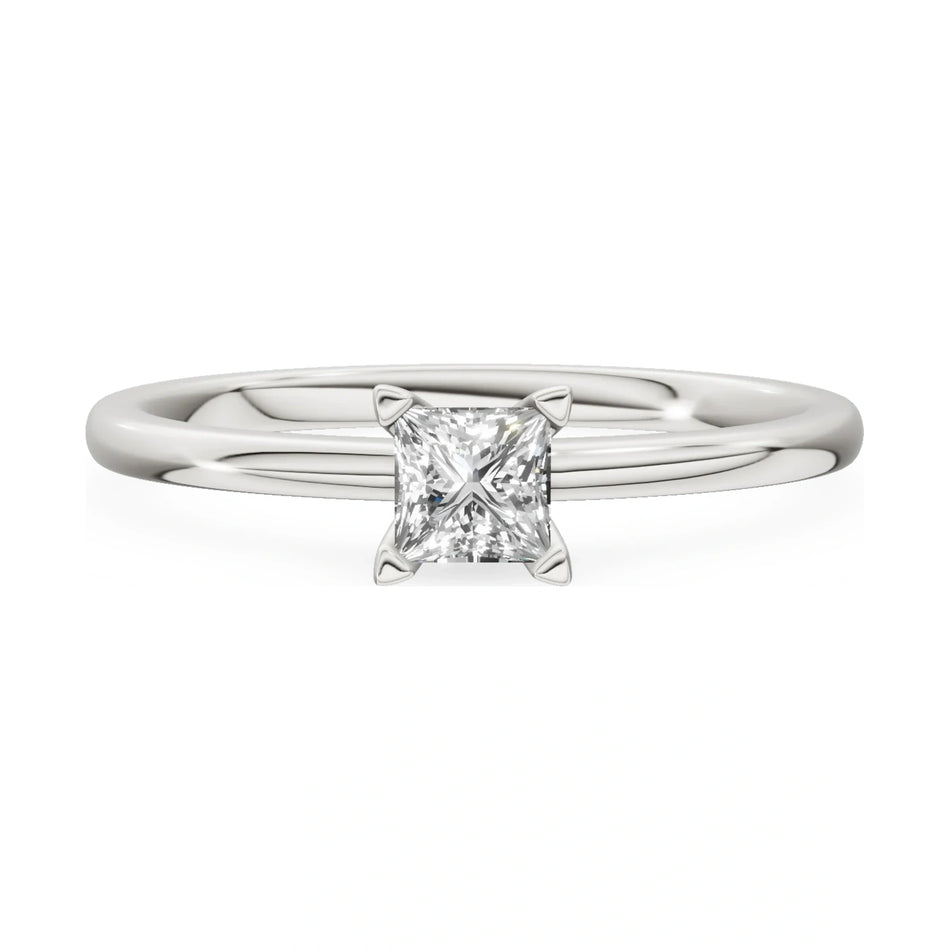 GREMARI Seven Grace 14K white gold engagement ring with 0.30 ct princess-cut lab-grown diamond