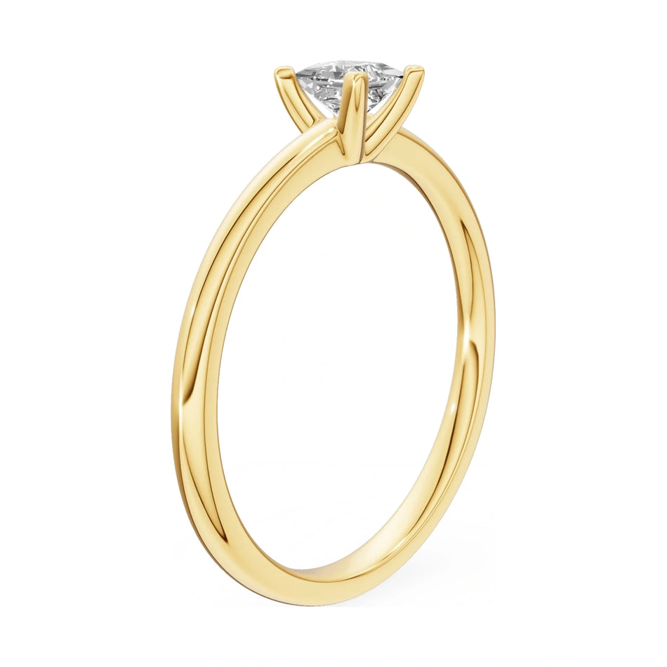 14K yellow gold GREMARI Seven Grace ring with 0.30 ct princess-cut lab-grown diamond