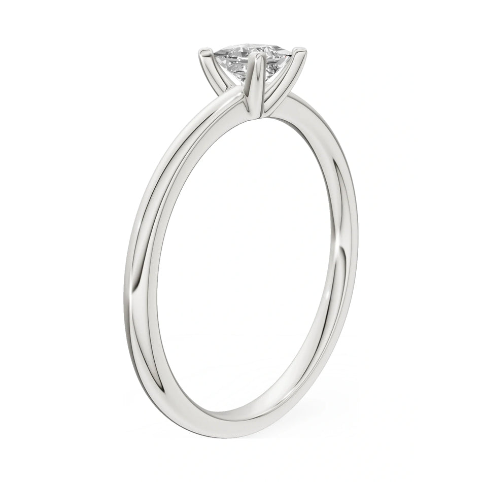 14K white gold GREMARI Seven Grace ring with 0.30 ct princess-cut lab-grown diamond