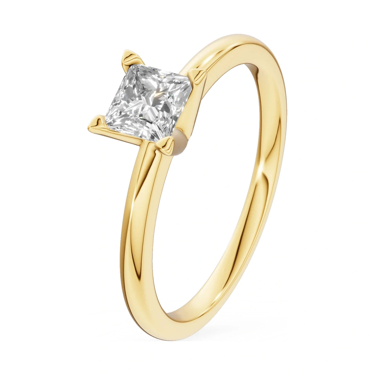 0.50 ct princess-cut lab-grown diamond GREMARI Seven Grace engagement ring in 14K yellow gold