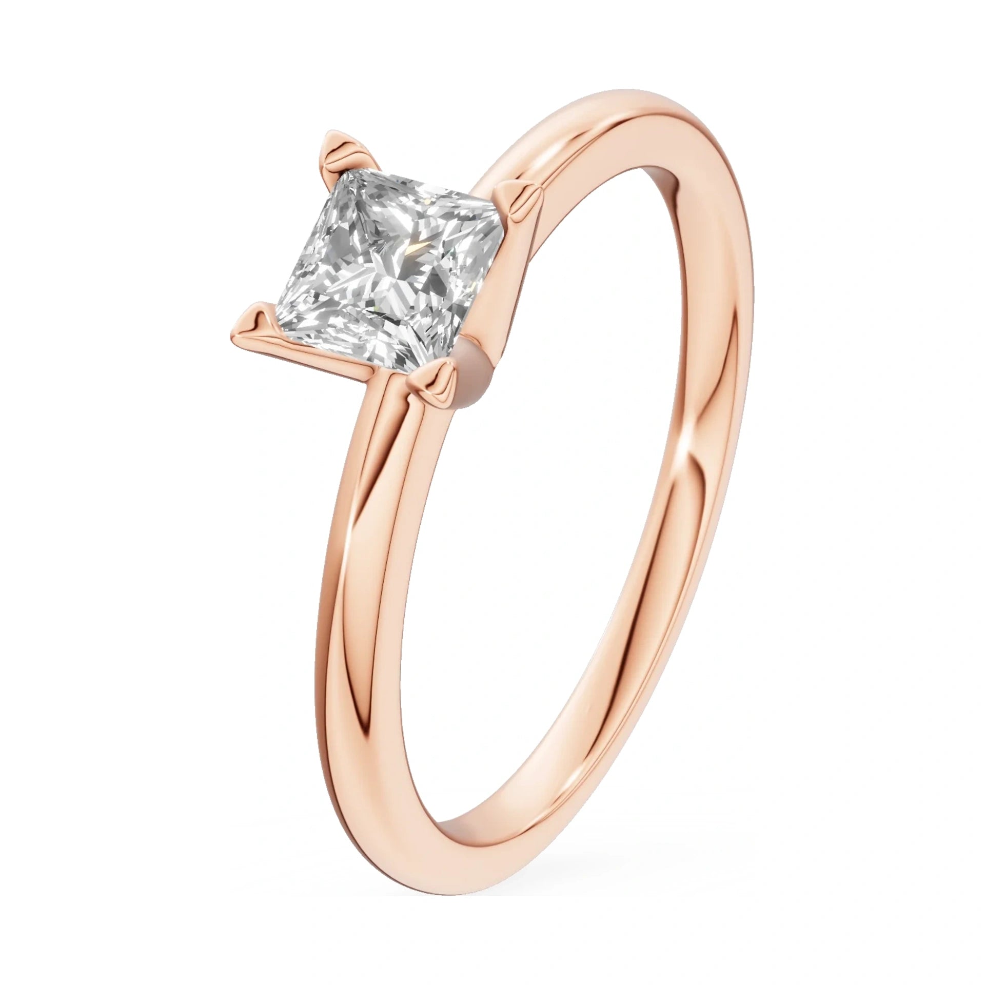 0.50 ct princess-cut lab-grown diamond GREMARI Seven Grace engagement ring in 14K rose gold