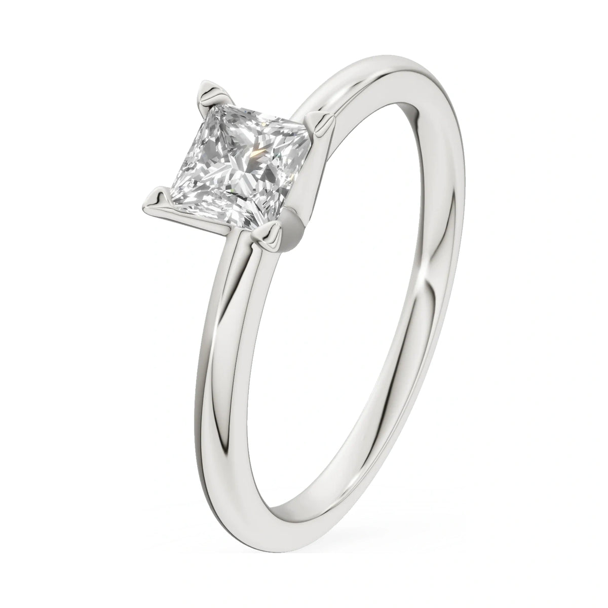 0.50 ct princess-cut lab-grown diamond GREMARI Seven Grace engagement ring in 14K white gold