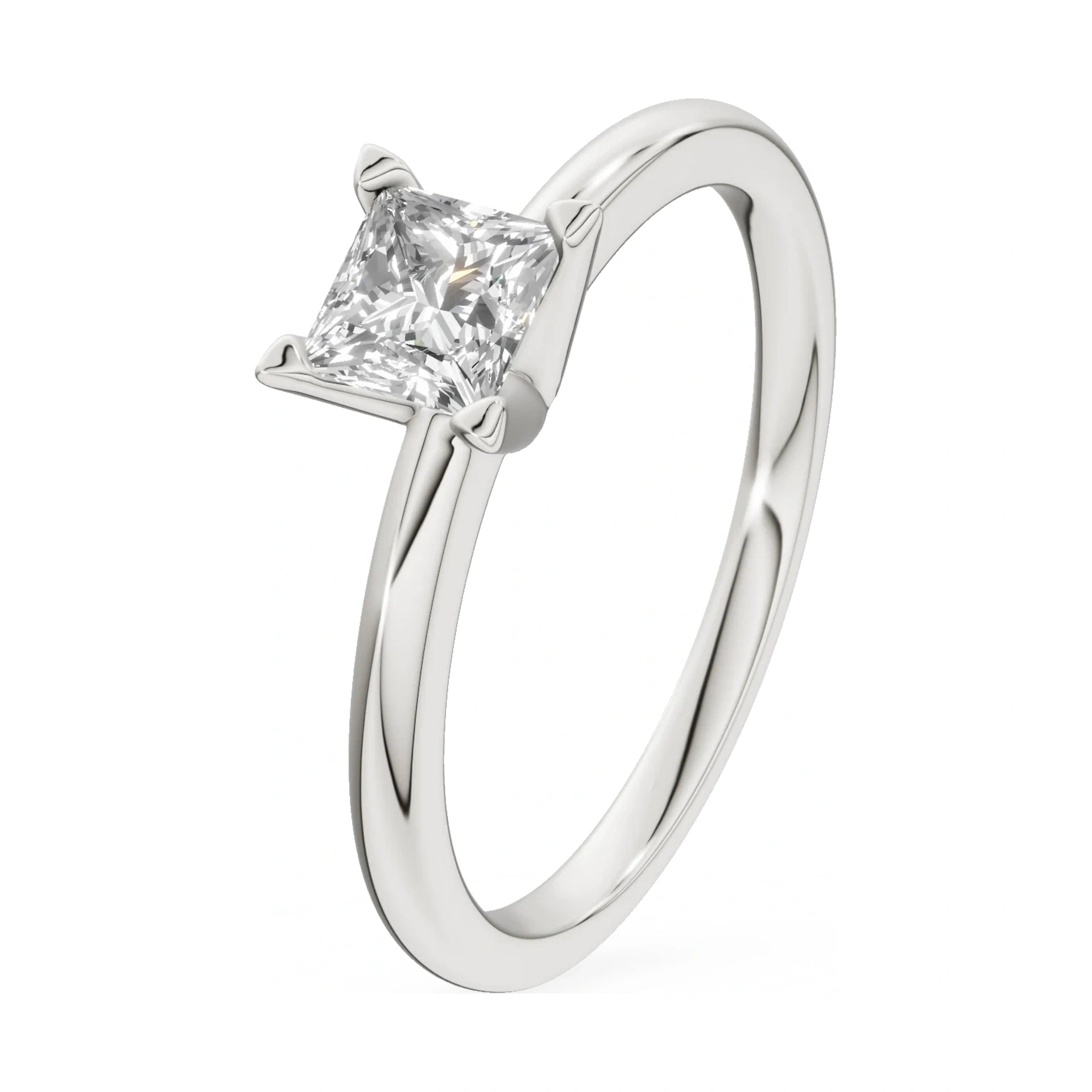 0.50 ct princess-cut lab-grown diamond GREMARI Seven Grace engagement ring in 14K white gold