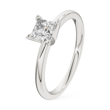 0.50 ct princess-cut lab-grown diamond GREMARI Seven Grace engagement ring in 14K white gold