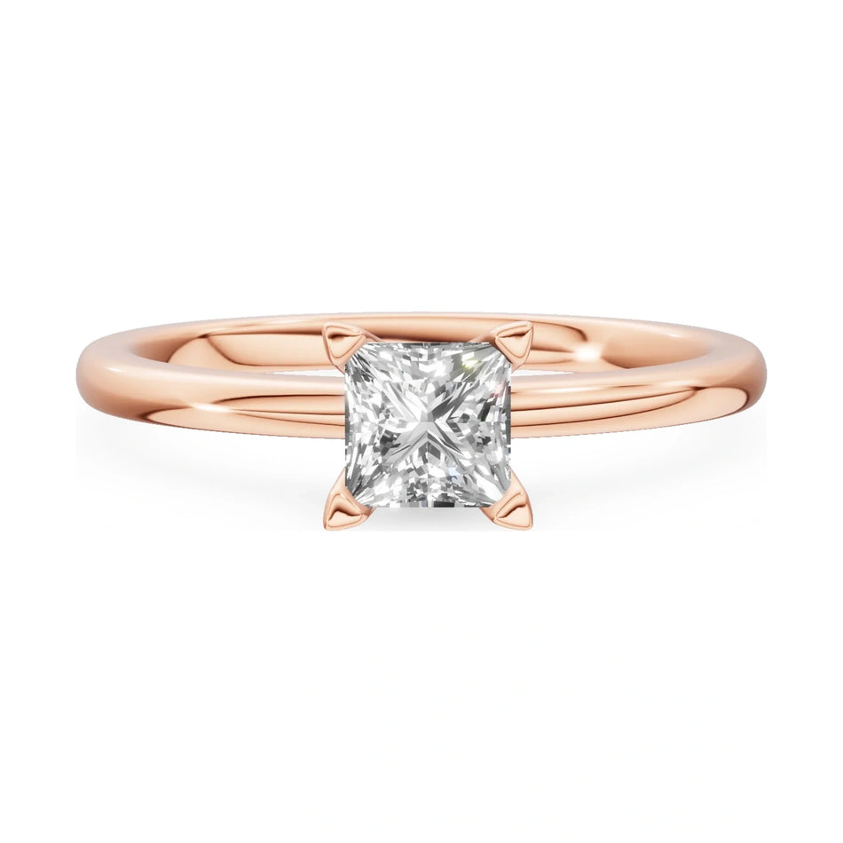 GREMARI Seven Grace 14K rose gold engagement ring with 0.50 ct princess-cut lab-grown diamond