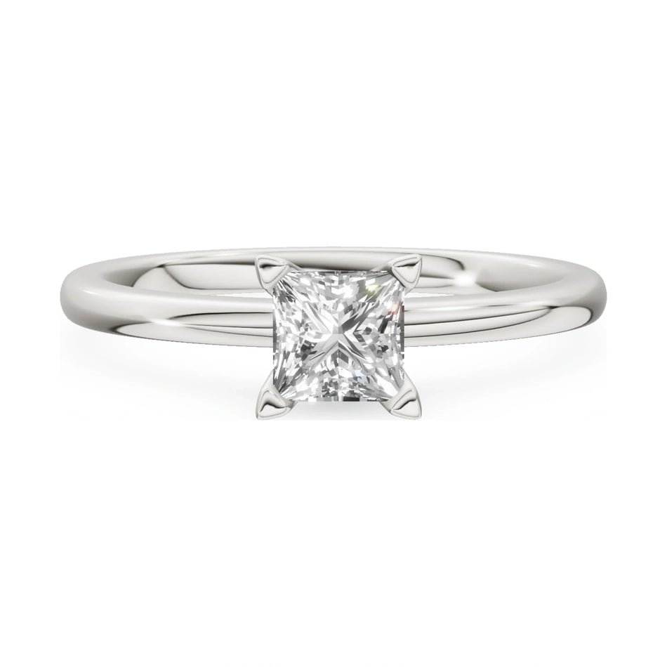 GREMARI Seven Grace 14K white gold engagement ring with 0.50 ct princess-cut lab-grown diamond