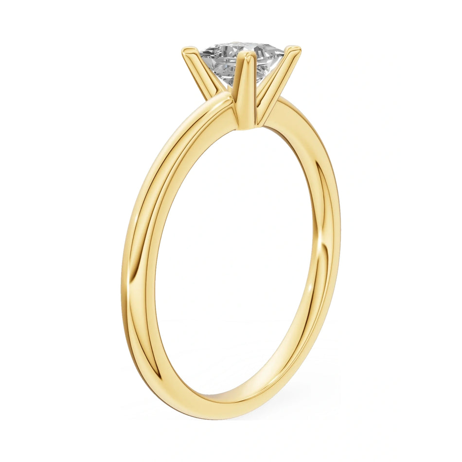 14K yellow gold GREMARI Seven Grace ring with 0.50 ct princess-cut lab-grown diamond