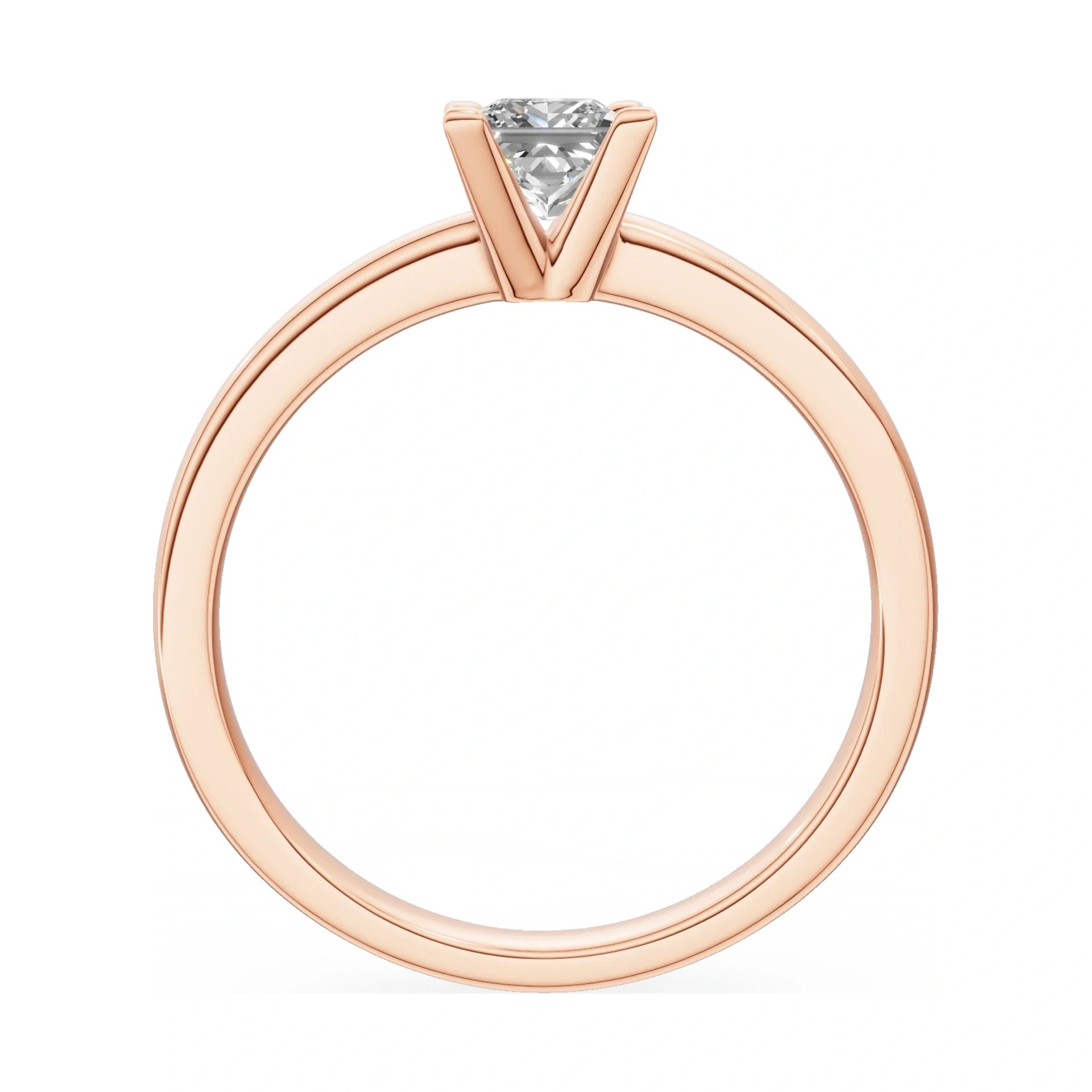 GREMARI Seven Grace princess-cut lab-grown diamond engagement ring in 14K rose gold, 0.50 ct