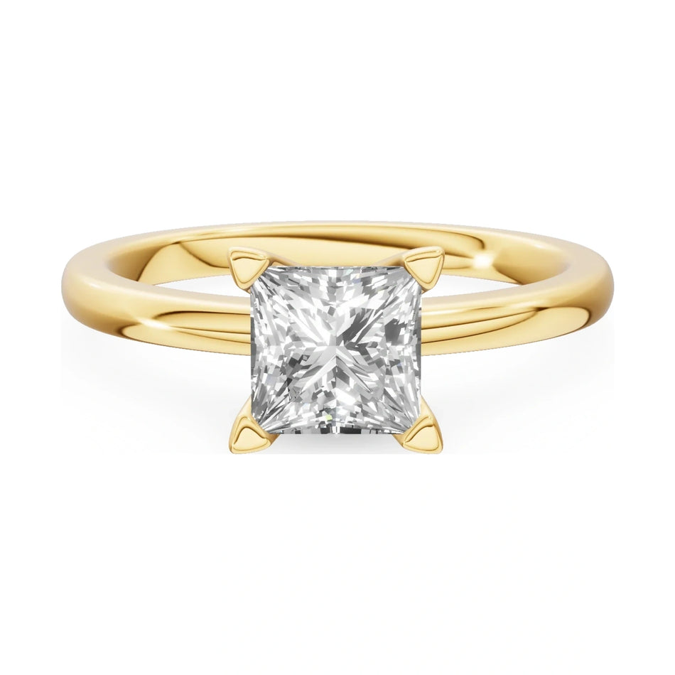GREMARI Seven Grace 14K yellow gold engagement ring with 1.00 ct princess-cut lab-grown diamond