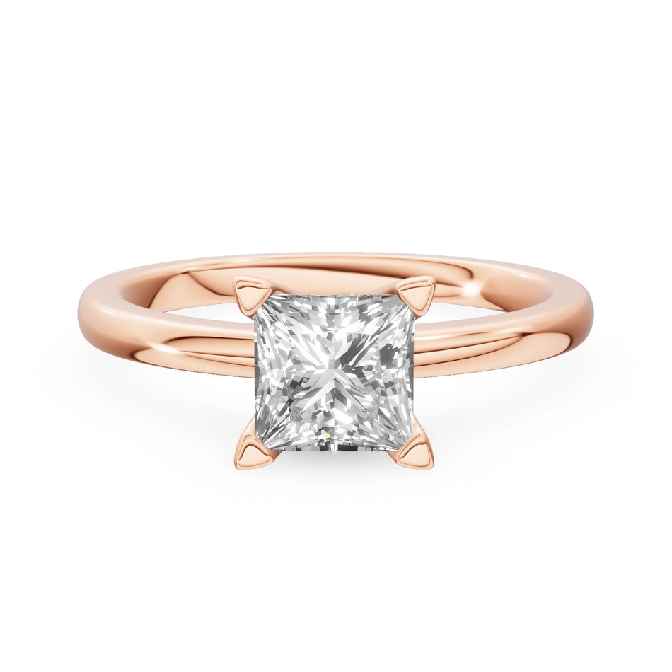 Gremari Seven Grace zásnubný prsteň z ružového zlata s 1,00 ct prírodným diamantom – Princess