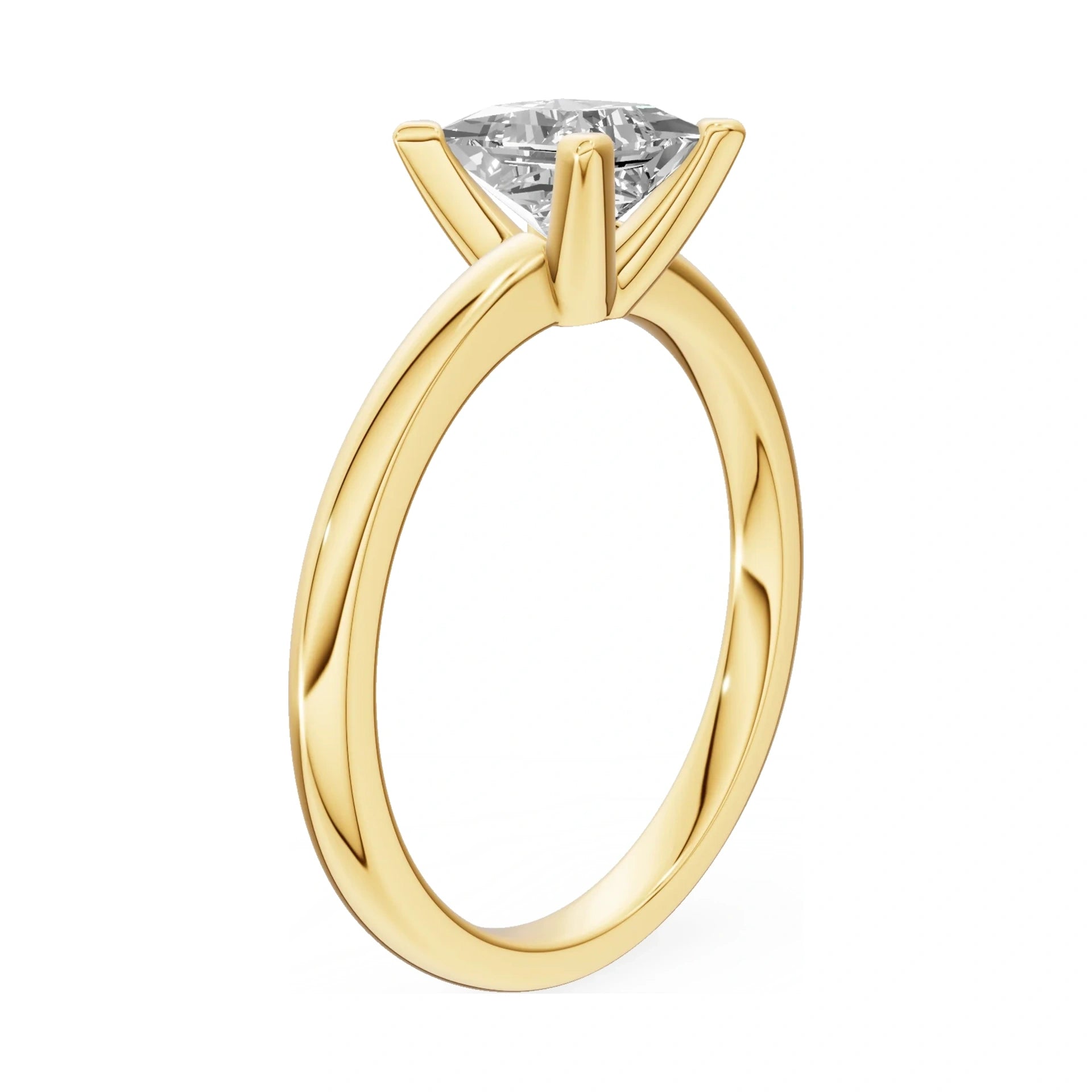 14K yellow gold GREMARI Seven Grace ring with 1.00 ct princess-cut lab-grown diamond