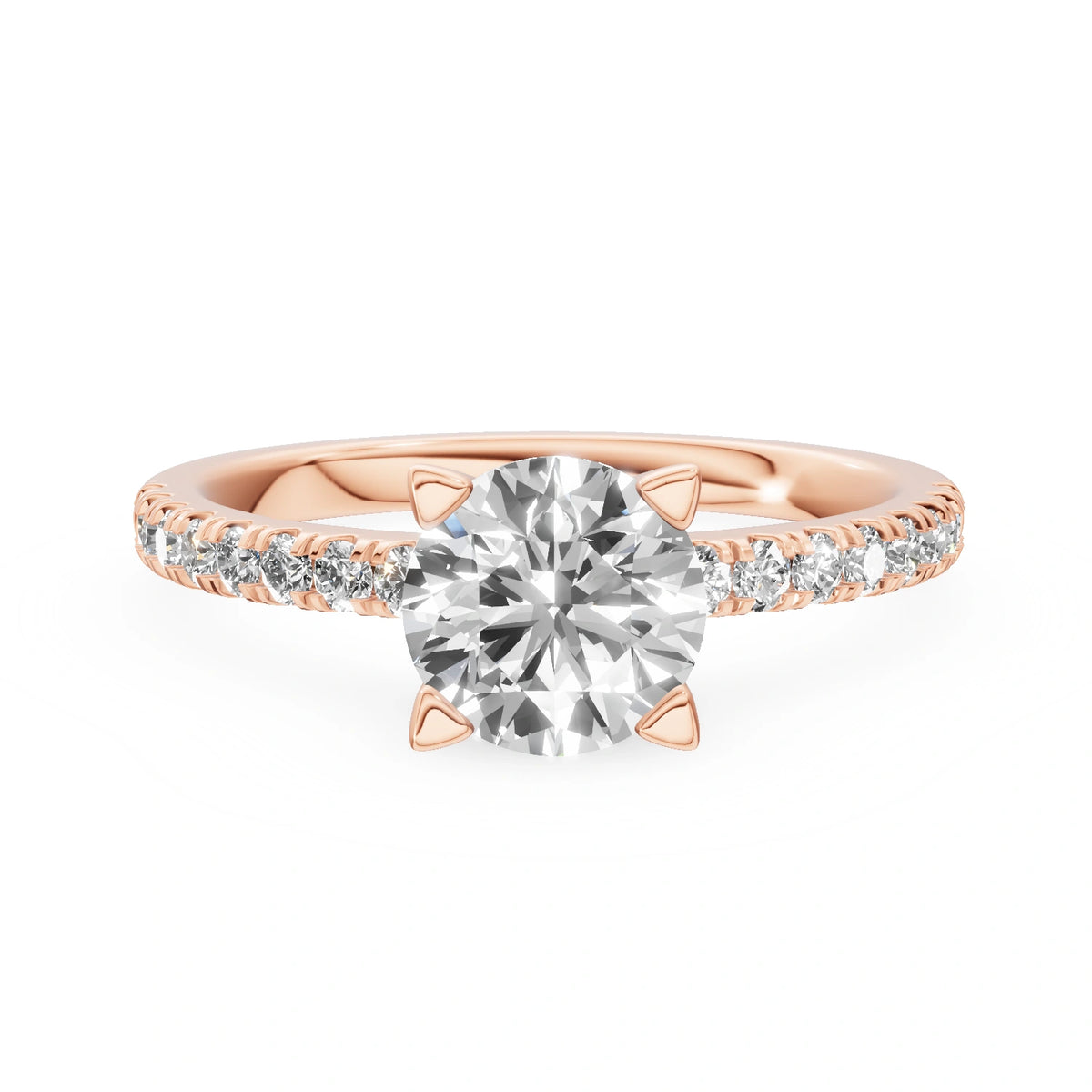 Gremari Seven Solis zásnubný prsteň z ružového zlata s 1,00 ct lab-grown diamantom – Round/Brilliant