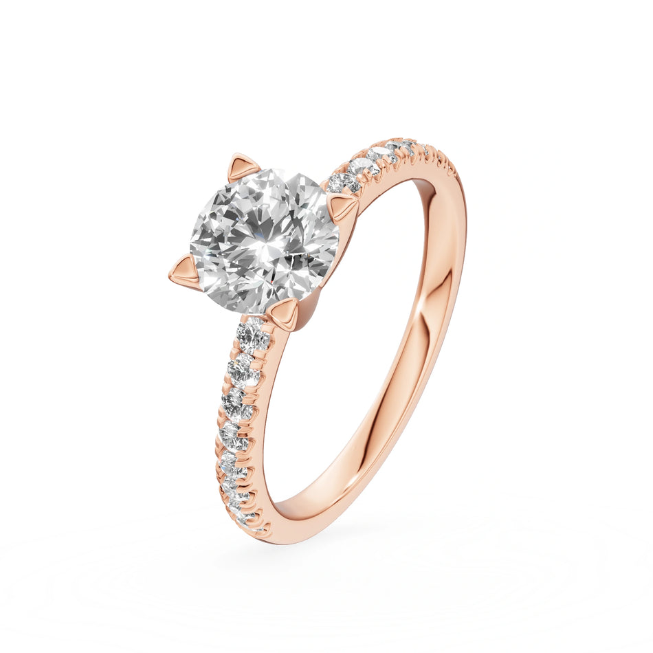 Gremari Seven Solis zásnubný prsteň z ružového zlata s 1,00 ct lab-grown diamantom – Round/Brilliant