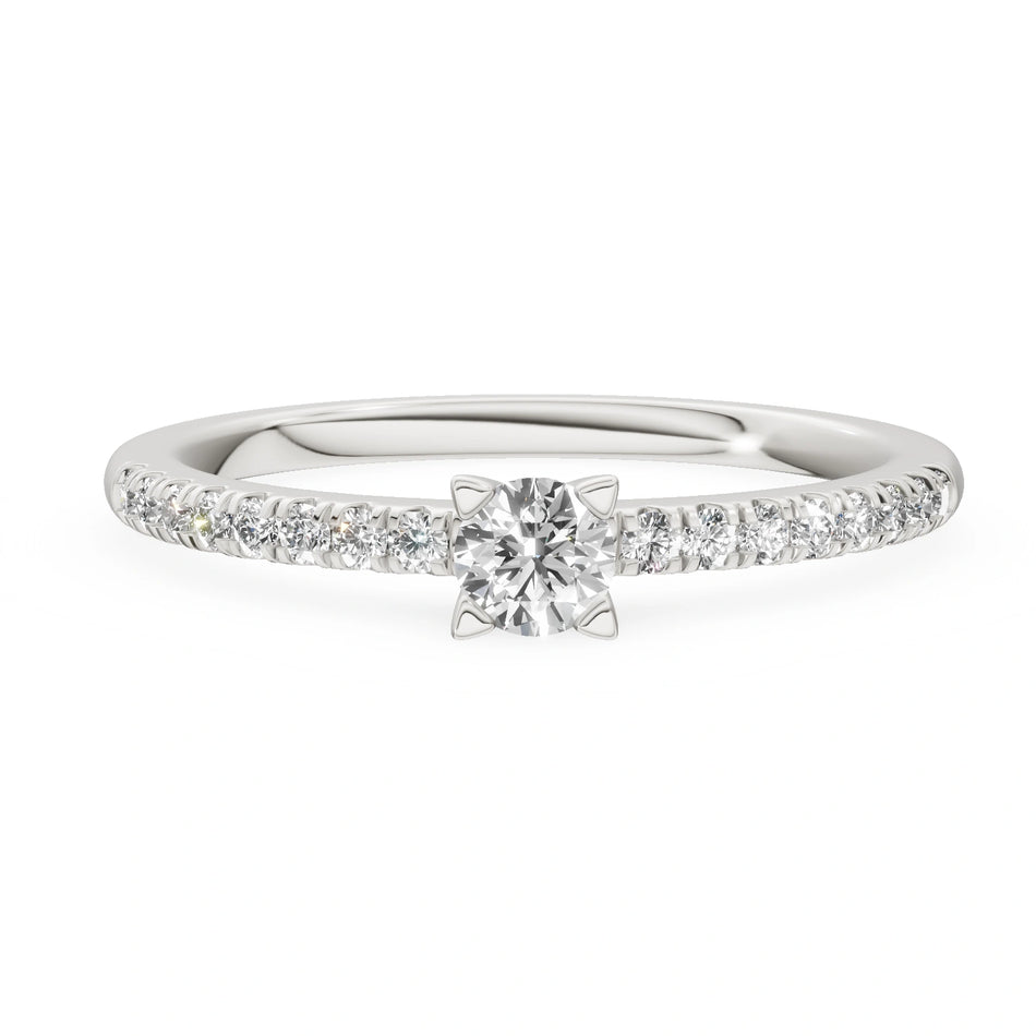 Gremari Seven Solis zásnubný prsteň z bieleho zlata s 0,15 ct lab-grown diamantom – Round/Brilliant