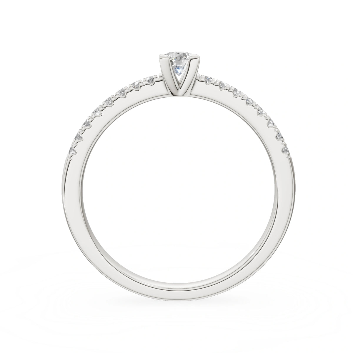 Gremari Seven Solis zásnubný prsteň z bieleho zlata s 0,15 ct lab-grown diamantom – Round/Brilliant