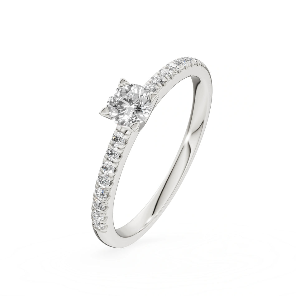 Gremari Seven Solis zásnubný prsteň z bieleho zlata s 0,30 ct lab-grown diamantom – Round/Brilliant