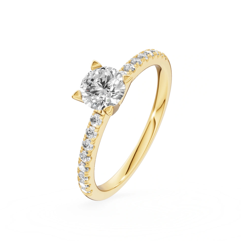 Gremari Seven Solis zásnubný prsteň zo žltého zlata s 0,50 ct lab-grown diamantom – Round/Brilliant