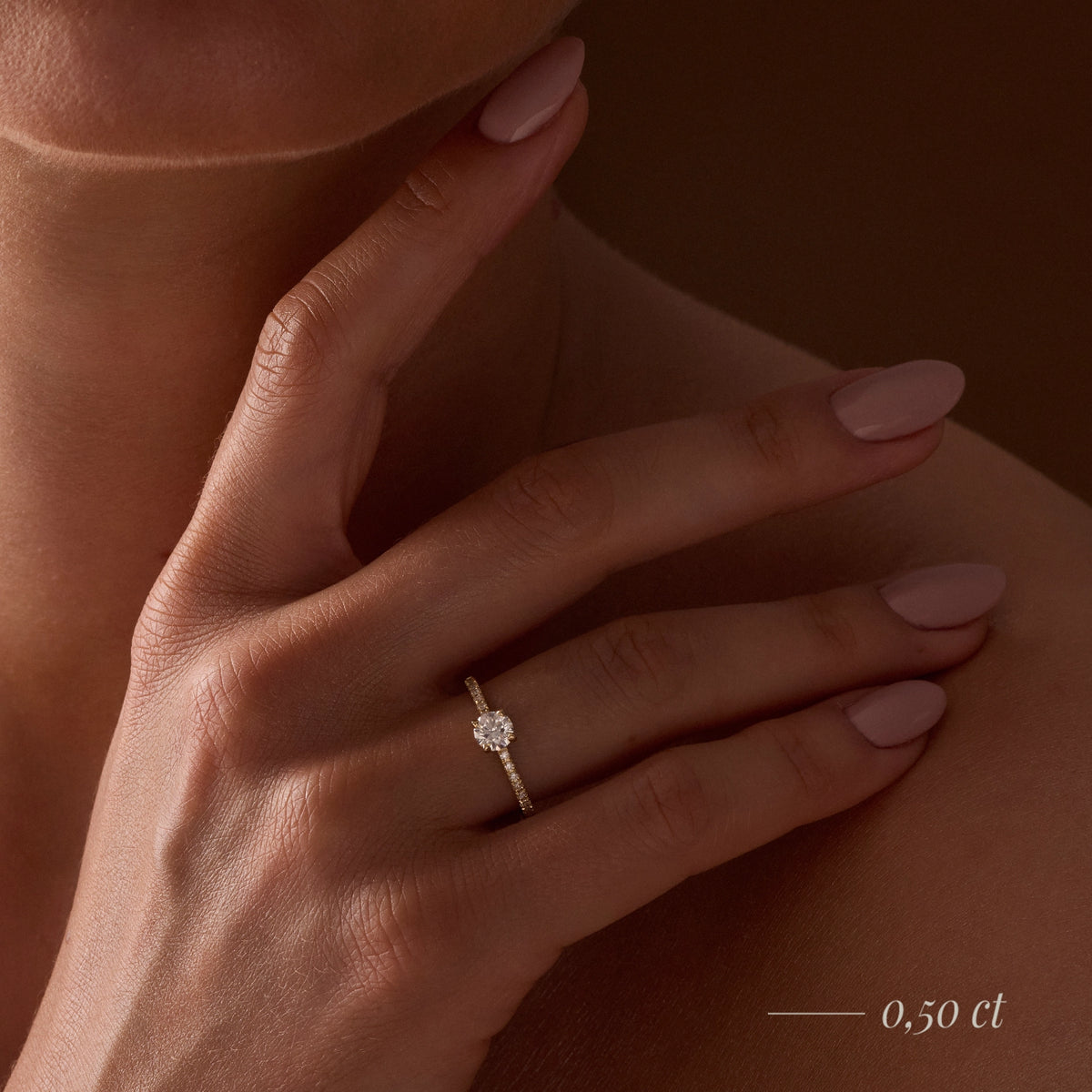 Gremari Seven Solis zásnubný prsteň z bieleho zlata s 1,00 ct lab-grown diamantom – Round/Brilliant