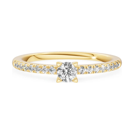 GREMARI Seven Solis 14K yellow gold engagement ring with 0.15 ct round-cut natural diamond