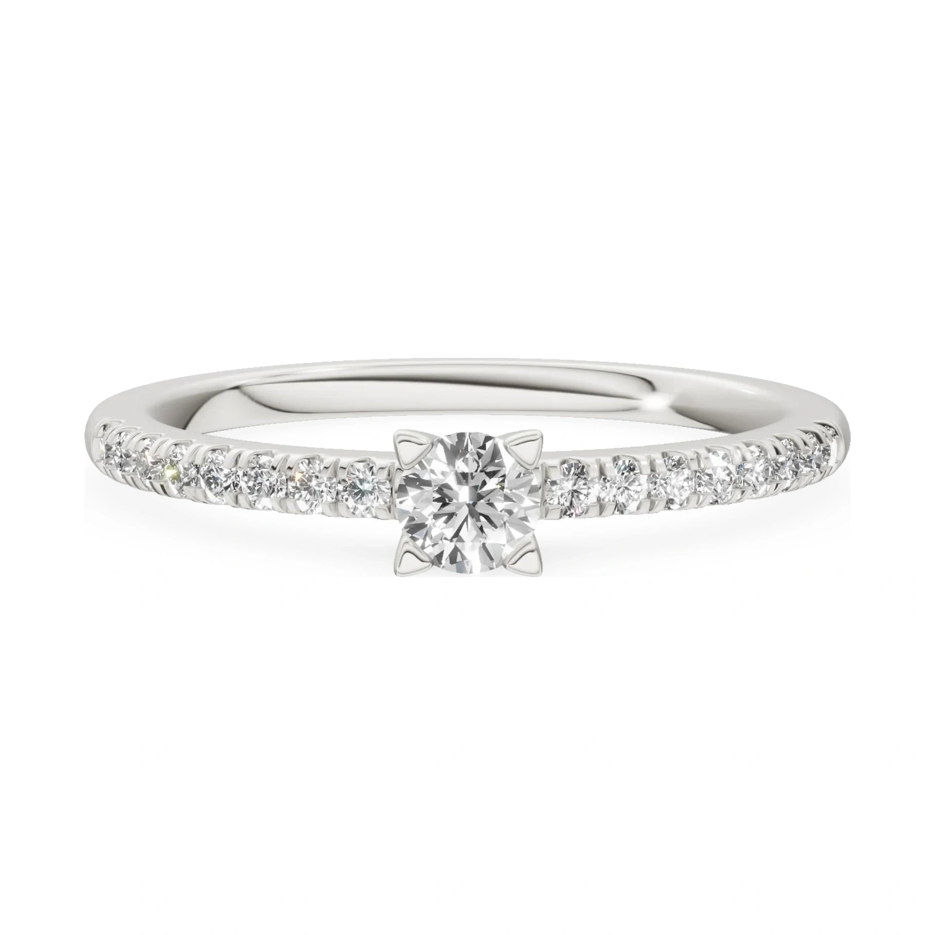 GREMARI Seven Solis 14K white gold engagement ring with 0.15 ct round-cut natural diamond