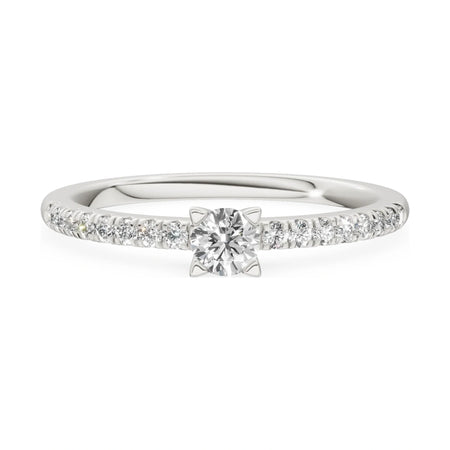 GREMARI Seven Solis 14K white gold engagement ring with 0.15 ct round-cut natural diamond