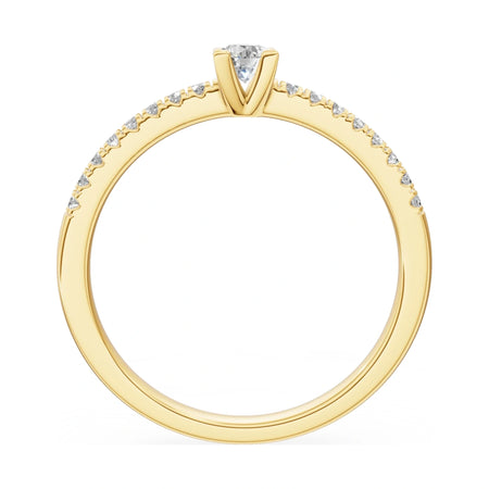 GREMARI Seven Solis round-cut natural diamond engagement ring in 14K yellow gold, 0.15 ct